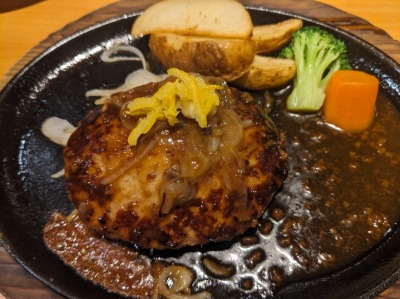 <ステーキのあさくま>和風ハンバーグ 源道寺駅のステーキ・ハンバーグ--ステーキのあさくま 富士宮店