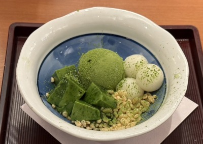 <和食さと>天空の抹茶白玉 上野芝駅のファミレス--和食さと 上野芝店