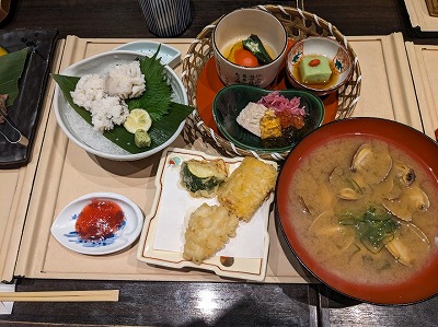 <かごの屋>夏の味覚御膳 丹波口駅の和食--かごの屋 京都リサーチパーク店