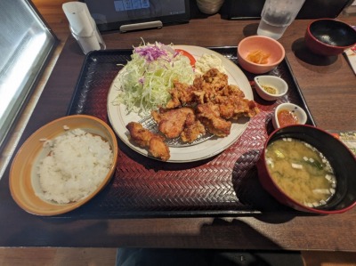 <大戸屋>香味唐揚げ定食 四ツ小屋駅周辺の定食--大戸屋 イオンモール秋田店