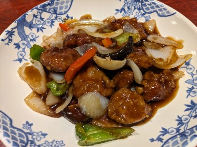 <バーミヤン>黒酢の酢豚 竹下駅周辺の中華--バーミヤン 博多ミスト店