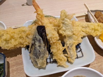 <天麩羅えびのや>穴子一本揚御膳 西宮駅周辺の天ぷら--天麩羅えびのや エビスタ西宮店
