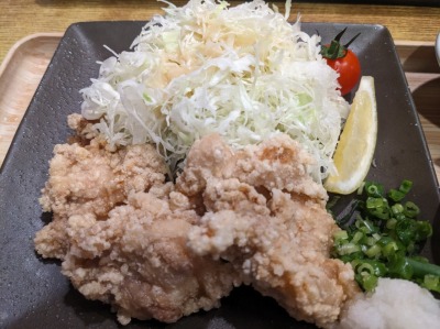 <夢庵>若鶏の竜田揚げ定食 新羽駅周辺の和食ファミレス--夢庵 港北新羽駅前店