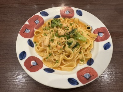 <鎌倉パスタ>ぷりぷり海老の濃厚イセエビソース 仙台駅周辺のパスタ--鎌倉パスタ ヨドバシ仙台店