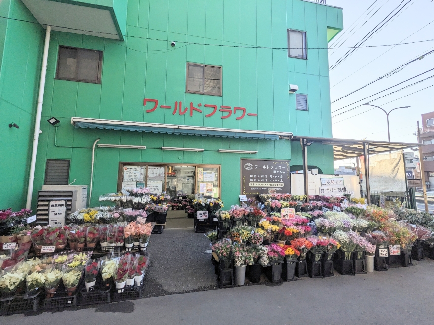 <ワールドフラワー>お店外観 梶が谷駅周辺の園芸--ワールドフラワー 梶が谷店