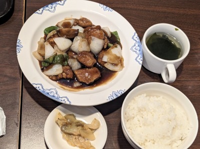 <バーミヤン>黒酢の酢豚定食 多摩境駅周辺の中華--バーミヤン 町田小山店