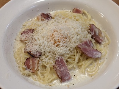 <ポポラマーマ>カルボナーラ 小田栄駅周辺のイタリアン--ポポラマーマ イトーヨーカドー川崎店