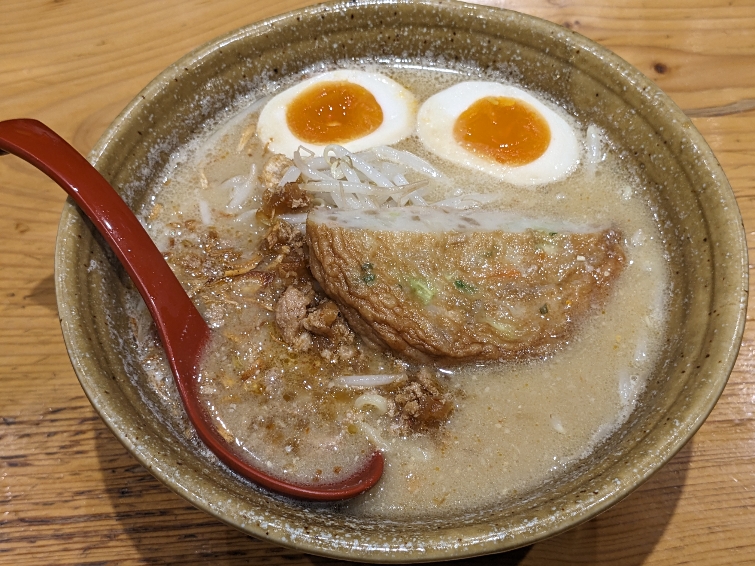 <麺場 田所商店>九州麦味噌煮玉子らーめん 東府中駅周辺の味噌ラーメン--麺場 田所商店 府中若松町店
