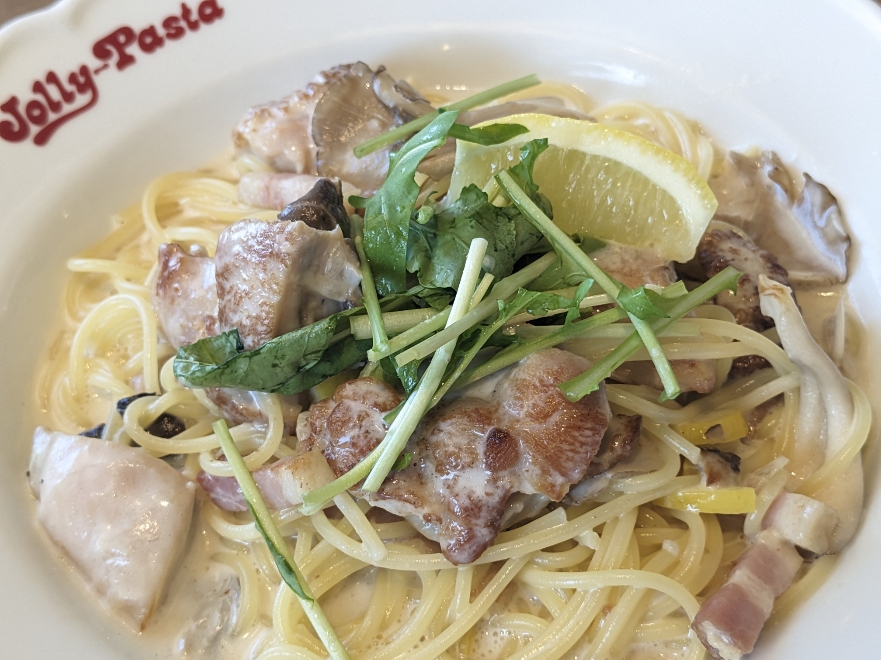 <ジョリーパスタ>チキンとベーコンレモンクリーム 松本駅周辺のイタリアン--ジョリーパスタ 松本なぎさ店