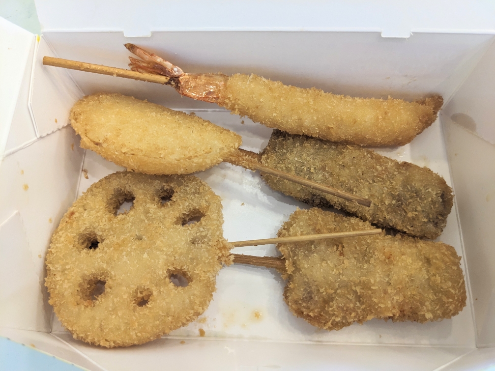 <串カツ田中>定番5本盛り 小倉駅周辺の串カツ--串カツ田中 アミュプラザ小倉店